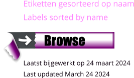 Etiketten gesorteerd op naam Labels sorted by name     Laatst bijgewerkt op 24 maart 2024 Last updated March 24 2024     Browse